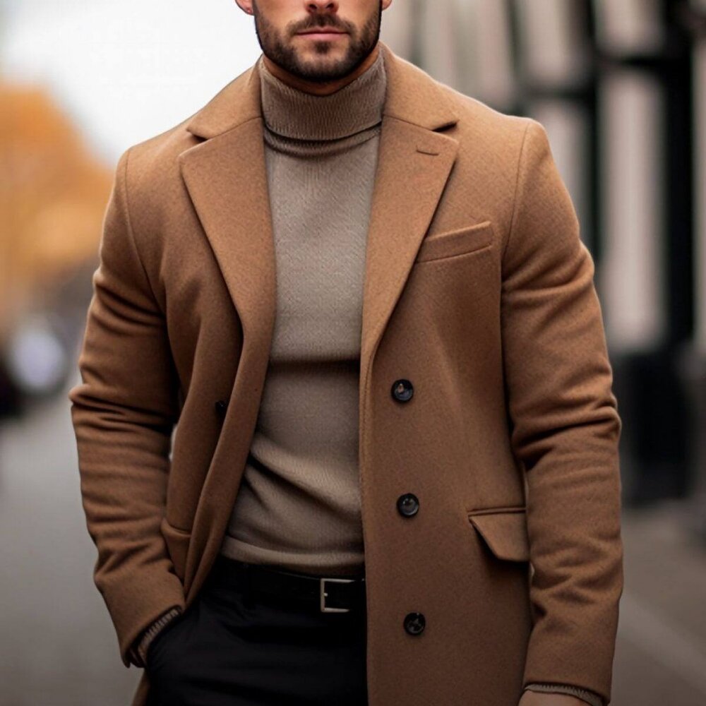 J CREW Mayfair Small (S) Topcoat Tan Camel Overcoat Jacket Car Coat Suit 38 40